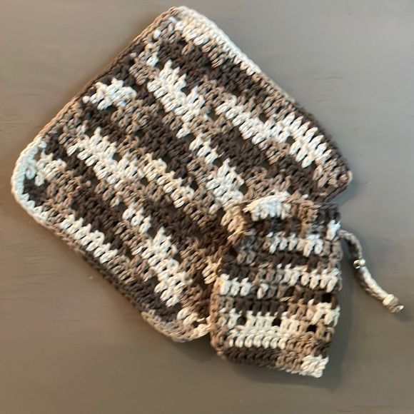 Soap Saver Bag + Washcloth Bath Set - Hand Crafted Crochet 100% Cotton - Picture 3 of 11